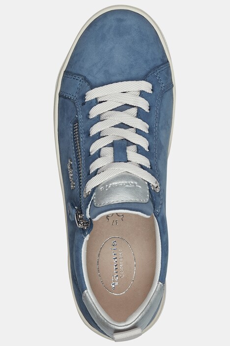 Tamaris Comfort sneaker i skinn, glidelås, komfortbredde