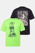 JP1880 T-shirts, set van 2, korte mouwen, borstprint, tot 8 XL