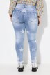 Jeans, slim fit, sterren, glittersteentjes, gerafelde zoom