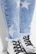 Jeans, slim fit, sterren, glittersteentjes, gerafelde zoom