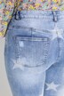 Jeans, slim fit, sterren, glittersteentjes, gerafelde zoom