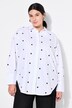 Chemisier oversize, petits cœurs brodés, manches longues et col chemise