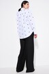 Chemisier oversize, petits cœurs brodés, manches longues et col chemise