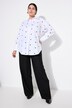 Chemisier oversize, petits cœurs brodés, manches longues et col chemise