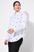 Chemisier oversize, petits cœurs brodés, manches longues et col chemise
