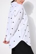 Chemisier oversize, petits cœurs brodés, manches longues et col chemise