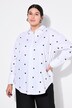 Chemisier oversize, petits cœurs brodés, manches longues et col chemise