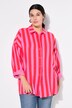 Overhemdblouse, oversized, mousseline, strepen, lange mouw