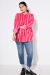 Overhemdblouse, oversized, mousseline, strepen, lange mouw