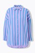 Overhemdblouse, oversized, mousseline, strepen, lange mouw