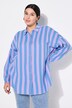 Overhemdblouse, oversized, mousseline, strepen, lange mouw
