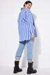 Overhemdblouse, oversized, mousseline, strepen, lange mouw