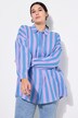 Overhemdblouse, oversized, mousseline, strepen, lange mouw