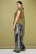 Pantalon plissé, imprimé animal, coupe Wide Legs et taille haute
