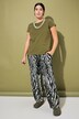 Pantalon plissé, imprimé animal, coupe Wide Legs et taille haute