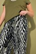 Pantalon plissé, imprimé animal, coupe Wide Legs et taille haute
