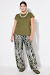 Pantalon plissé, imprimé animal, coupe Wide Legs et taille haute