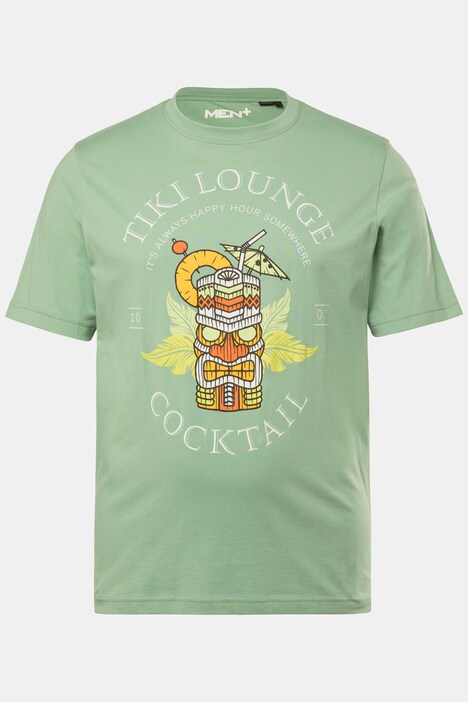 Men+ camiseta, media manga, estampado, cuello redondo, hasta la 8 XL