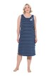 Noční košile, pruhy, výšivka, kulatý výstřih, bez rukávů