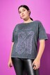 T-skjorte, oversized, Lady-Hearts Print, syrevasket