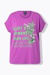 Camiseta, estampada, amplia, cuello redondo, media manga