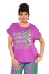 Camiseta, estampada, amplia, cuello redondo, media manga