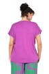 Camiseta, estampada, amplia, cuello redondo, media manga