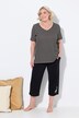 Pyjama, strepen, borduursel, V-hals, halve mouwen