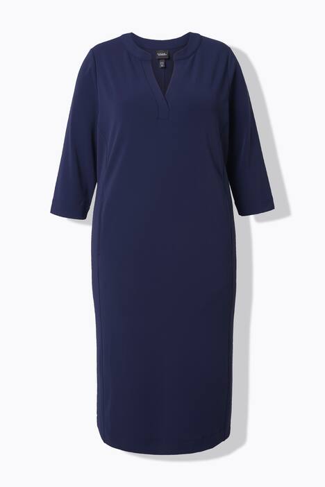 Robe à col tunisien et manches 3/4, poches