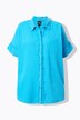 Mousseline blouse, oversized, franjes, overhemdkraag, halve mouwen