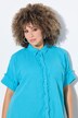 Mousseline blouse, oversized, franjes, overhemdkraag, halve mouwen