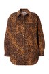 Manšestrová košile, oversize střih, leopardí potisk