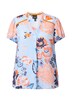 Tunika, květy, stojáček, výstřih do V, krátké rukávy