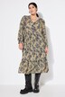 Robe coupe évasée, imprimé cachemire, manches longues