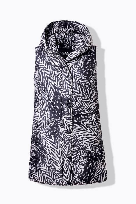HYPRAR lange doorgestikte bodywarmer, bloemen, waterafstotend, gerecycled