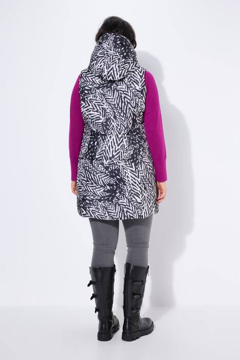HYPRAR lange doorgestikte bodywarmer, bloemen, waterafstotend, gerecycled