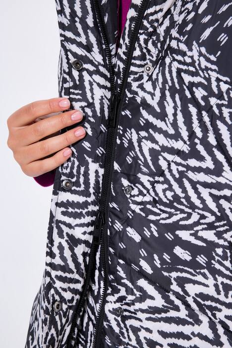 HYPRAR lange doorgestikte bodywarmer, bloemen, waterafstotend, gerecycled