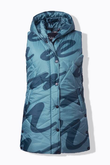 HYPRAR lange doorgestikte bodywarmer, bloemen, waterafstotend, gerecycled