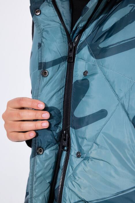 HYPRAR lange doorgestikte bodywarmer, bloemen, waterafstotend, gerecycled