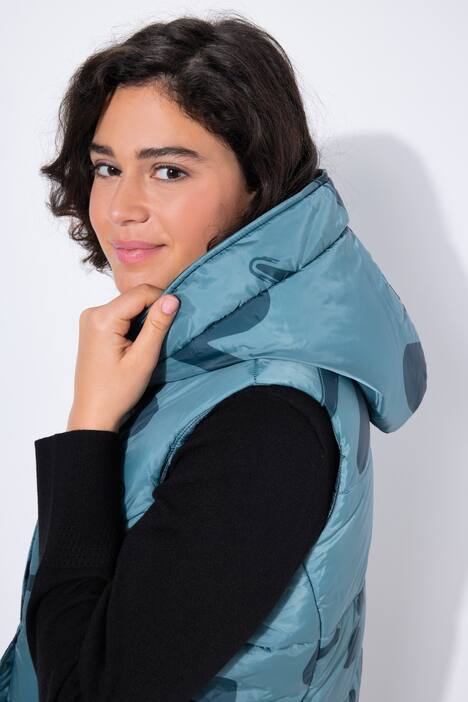 HYPRAR lange doorgestikte bodywarmer, bloemen, waterafstotend, gerecycled