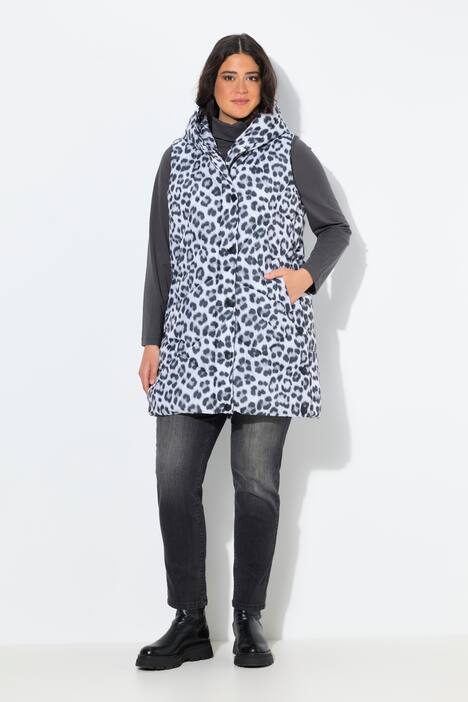 Doudoune matelassée HYPRAR sans manches, matière déperlante recyclée, motif léopard