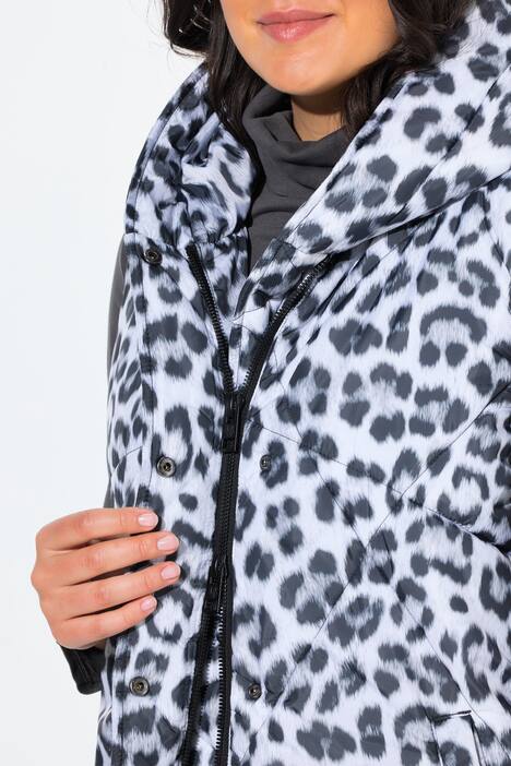Doudoune matelassée HYPRAR sans manches, matière déperlante recyclée, motif léopard