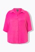 Lightly Textured 3/4 Sleeve Button Down Blouse