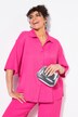 Lightly Textured 3/4 Sleeve Button Down Blouse