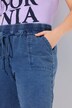 Short Rose en jersey. Jambe large et taille élastique. Teinture indigo