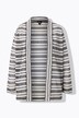 Openwork Striped Long Sleeve Cardigan
