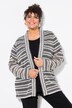 Openwork Striped Long Sleeve Cardigan