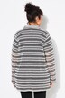 Openwork Striped Long Sleeve Cardigan