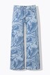 Jean 5 poches, coupe Wide Legs, imprimé au laser