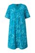 Žerzejové šaty, lístky, A střih, výstřih do V, krátké rukávy